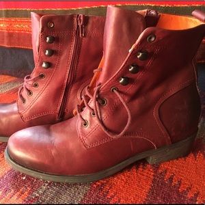 Brand new Kickers red leather boots